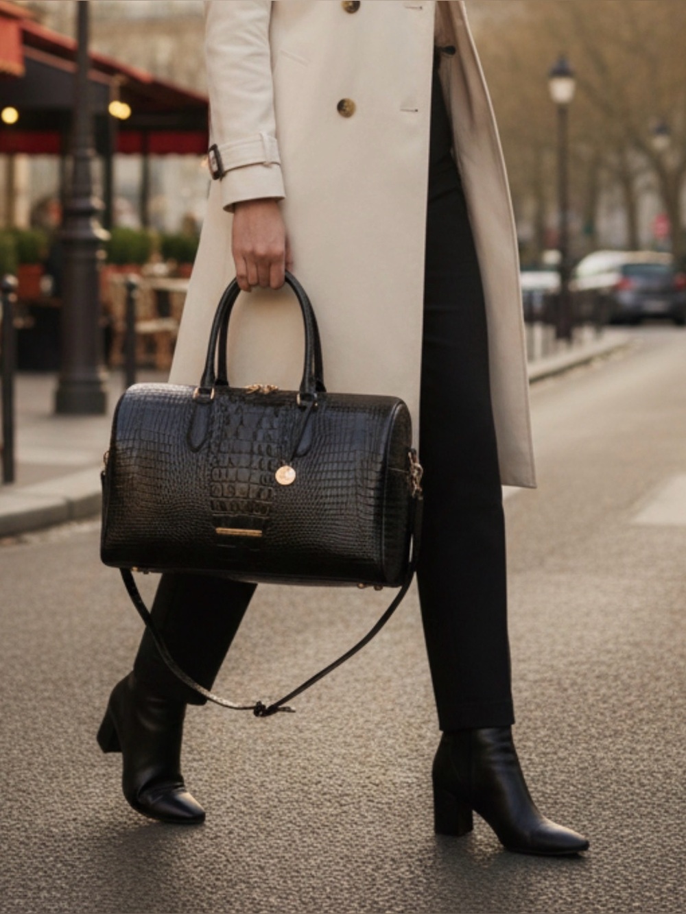 Brahmin Spencer Black Genuine Leather Satchel NWT
